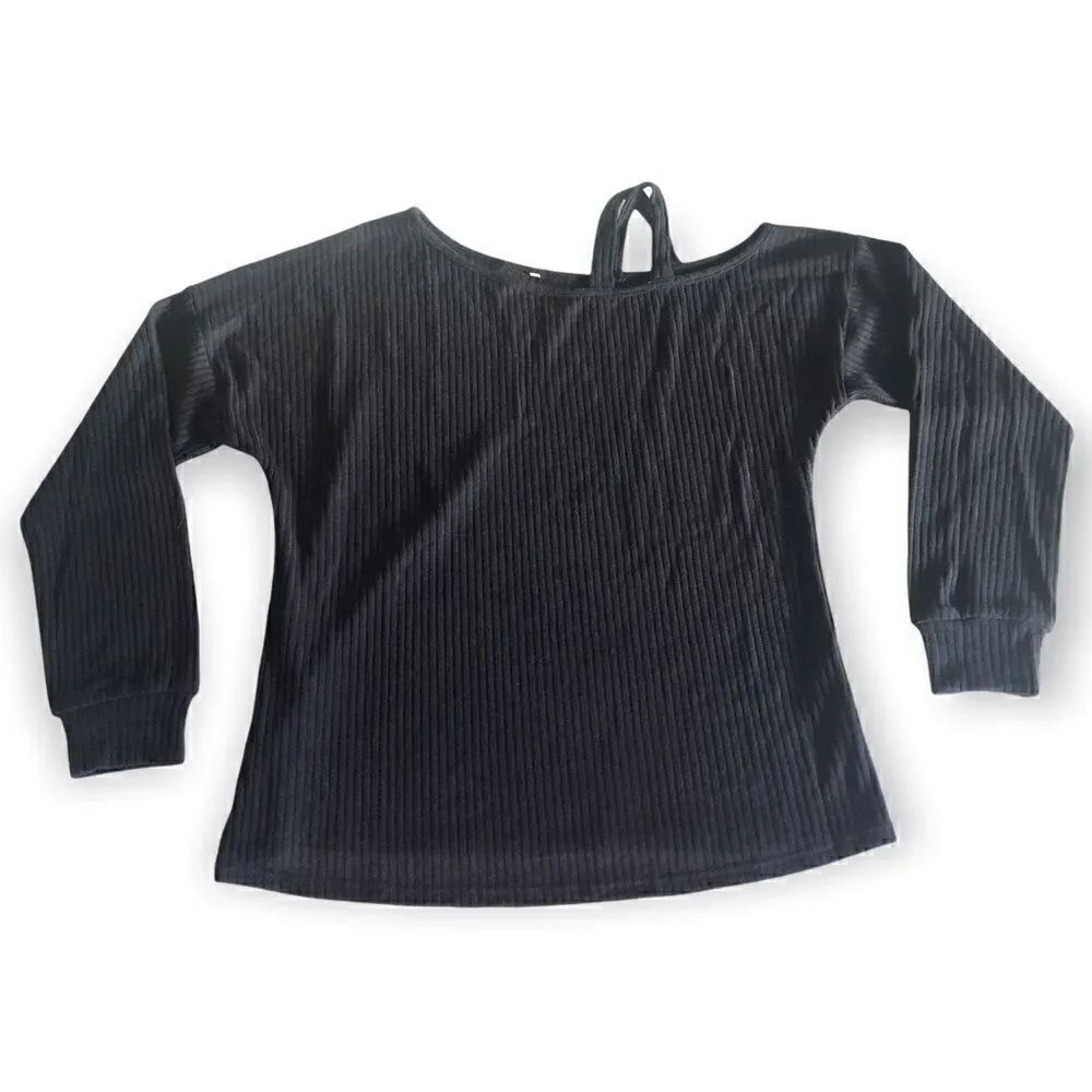 Cold Shoulder Dark Navy Sweater M - Picture 3 of 8